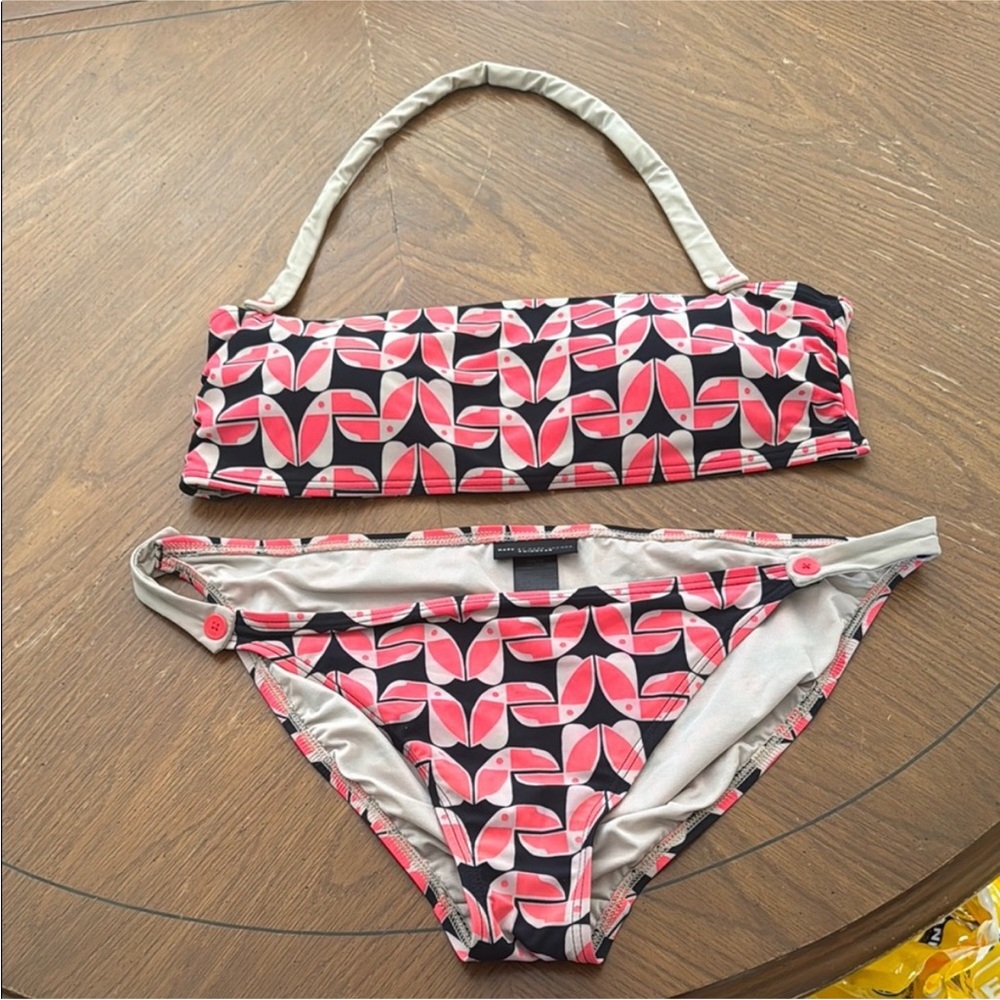 Marc by Marc Jacobs Tou Can Do It Bikini Sz XL Bandeau Top Hipster Bottom EUC